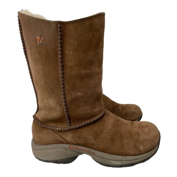 merrell Primo Stitch High Chestnut Boots Size 5.5 - Picture 3 of 10